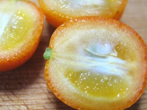 果実を半分に切ったところ