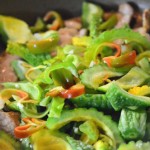 豚肉とゴーヤの炒め物、プラス神楽南蛮