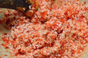 すべての材料を、混ぜ終わったところ